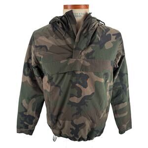 Carhartt WIP Nimbus Pullover Jacket Camo Woodland Hooded Windbreaker Small